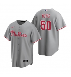 Men's Nike Philadelphia Phillies #50 Hector Neris Gray Road Stitched Baseball Jersey