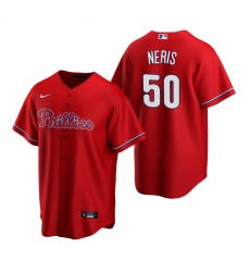 Men's Nike Philadelphia Phillies #50 Hector Neris Red Alternate Stitched Baseball Jersey