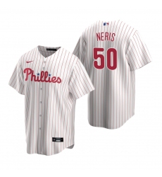 Men's Nike Philadelphia Phillies #50 Hector Neris White Home Stitched Baseball Jersey
