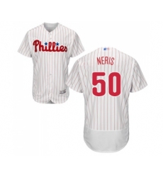 Men's Philadelphia Phillies #50 Hector Neris White Home Flex Base Authentic Collection Baseball Jersey