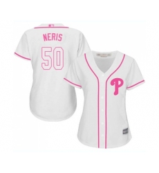 Women's Philadelphia Phillies #50 Hector Neris Replica White Fashion Cool Base Baseball Jersey