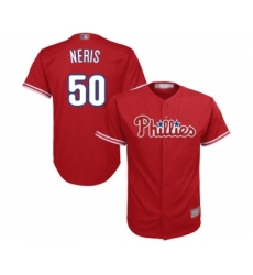 Youth Philadelphia Phillies #50 Hector Neris Replica Red Alternate Cool Base Baseball Jersey