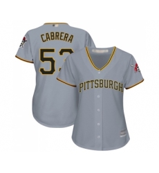 Women's Pittsburgh Pirates #53 Melky Cabrera Replica Grey Road Cool Base Baseball Jersey