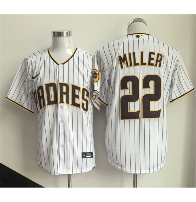 Men's San Diego Padres #22 Mason Miller White Cool Base Stitched Baseball Jersey