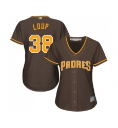 Women's San Diego Padres #38 Aaron Loup Replica Brown Alternate Cool Base Baseball Jersey