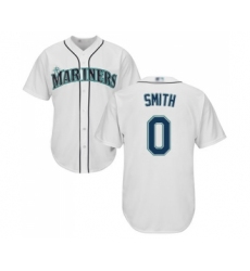 Men's Seattle Mariners #0 Mallex Smith Replica White Home Cool Base Baseball Jersey
