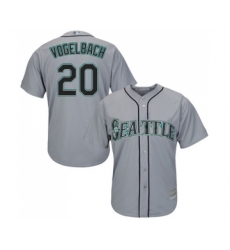 Youth Seattle Mariners #20 Dan Vogelbach Replica Grey Road Cool Base Baseball Jersey