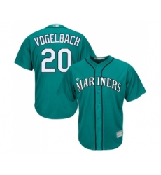 Youth Seattle Mariners #20 Dan Vogelbach Replica Teal Green Alternate Cool Base Baseball Jersey