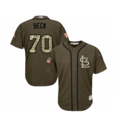 Youth St. Louis Cardinals #70 Chris Beck Authentic Green Salute to Service Baseball Jersey