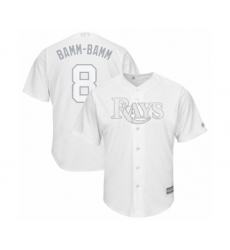 Men's Tampa Bay Rays #8 Brandon Lowe  Bamm-Bamm Authentic White 2019 Players Weekend Baseball Jersey