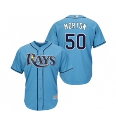 Men's Tampa Bay Rays #50 Charlie Morton Replica Light Blue Alternate 2 Cool Base Baseball Jersey