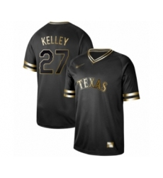 Men's Texas Rangers #27 Shawn Kelley Authentic Black Gold Fashion Baseball Jersey