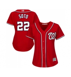 Women's Washington Nationals #22 Juan Soto Replica Red Alternate 1 Cool Base Baseball Jersey