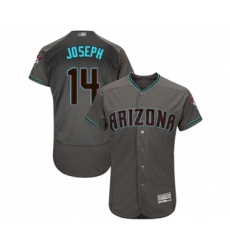 Men's Arizona Diamondbacks #14 Caleb Joseph Gray Teal Alternate Authentic Collection Flex Base Baseball Jersey