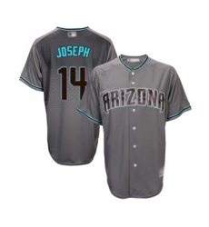 Men's Arizona Diamondbacks #14 Caleb Joseph Replica Gray Turquoise Cool Base Baseball Jersey