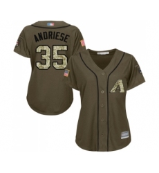 Women's Arizona Diamondbacks #35 Matt Andriese Authentic Green Salute to Service Baseball Jersey