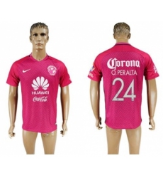America #24 O.Peralta Pink Soccer Club Jersey