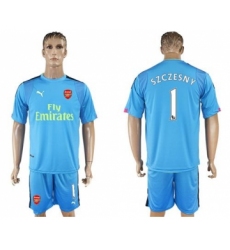 Arsenal #1 Szczesny Light Blue Goalkeeper Soccer Club Jersey