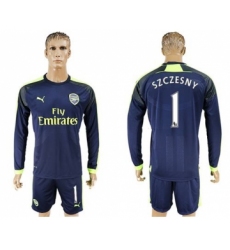 Arsenal #1 Szczesny Sec Away Long Sleeves Soccer Club Jersey