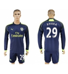 Arsenal #29 Xhaka Sec Away Long Sleeves Soccer Club Jersey