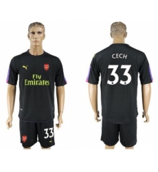 Arsenal #33 Cech Black Goalkeeper Soccer Club Jersey