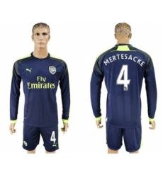 Arsenal #4 Mertesacke Sec Away Long Sleeves Soccer Club Jersey