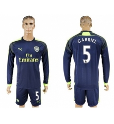 Arsenal #5 Gabriel Sec Away Long Sleeves Soccer Club Jersey