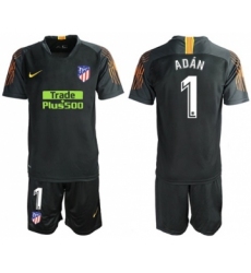 Atletico Madrid #1 Adan Black Goalkeeper Soccer Club Jersey