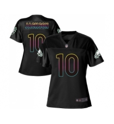 Women's Philadelphia Eagles #10 DeSean Jackson Game Black Fashion Football Jersey