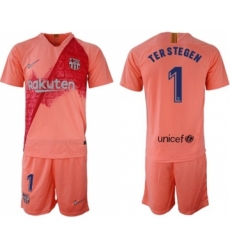 Barcelona #1 Ter Stegen Third Soccer Club Jersey