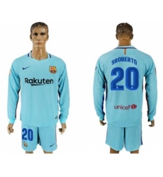 Barcelona #20 Sroberto Away Long Sleeves Soccer Club Jersey