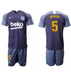 Barcelona #5 Sergio Blue Soccer Club Jersey