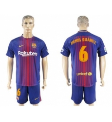 Barcelona #6 Denis Suarez Home Soccer Club Jersey