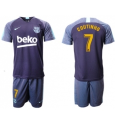 Barcelona #7 Coutinho Blue Soccer Club Jersey