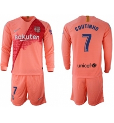 Barcelona #7 Coutinho Third Long Sleeves Soccer Club Jersey