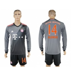 Bayern Munchen #14 Alonso Away Long Sleeves Soccer Club Jersey