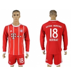 Bayern Munchen #18 Bernat Home Long Sleeves Soccer Club Jersey