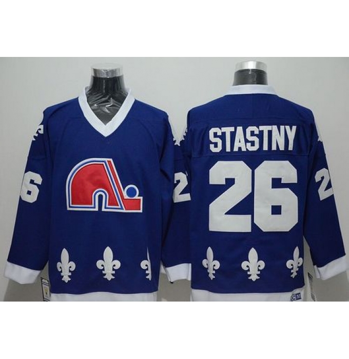 Nordiques #26 Peter Stastny Blue CCM Throwback Stitched NHL Jersey