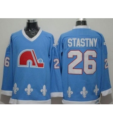 Nordiques #26 Peter Stastny Light Blue CCM Throwback Stitched NHL Jersey