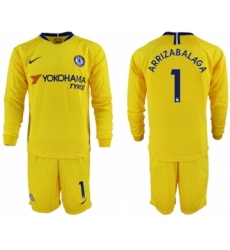 Chelsea #1 Arrizabalaga Away Long Sleeves Soccer Club Jersey