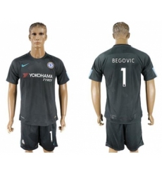 Chelsea #1 Begovic Black Soccer Club Jersey