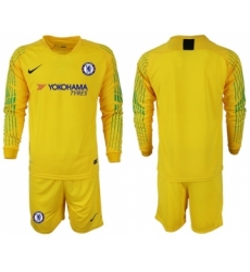 Chelsea Blank Yellow Goalkeeper Long Sleeves Soccer Club Jersey