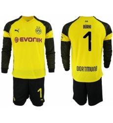 Dortmund #1 Burki Home Long Sleeves Soccer Club Jersey