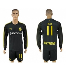 Dortmund #11 Reus Away Long Sleeves Soccer Club Jersey