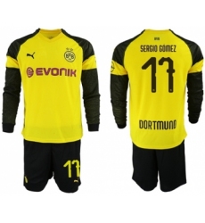 Dortmund #17 Sergio Gomez Home Long Sleeves Soccer Club Jersey