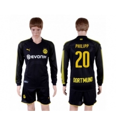 Dortmund #20 Philipp Away Long Sleeves Soccer Club Jersey