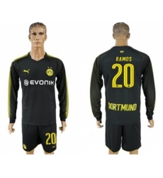 Dortmund #20 Ramos Away Long Sleeves Soccer Club Jersey