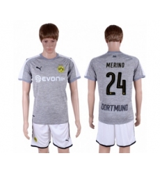 Dortmund #24 Merino Grey Soccer Club Jersey