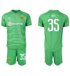 Dortmund #35 Hitz Green Goalkeeper Soccer Club Jersey