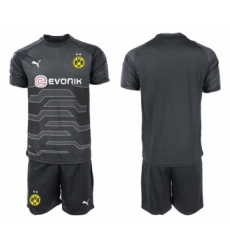 Dortmund Blank Black Goalkeeper Soccer Club Jersey